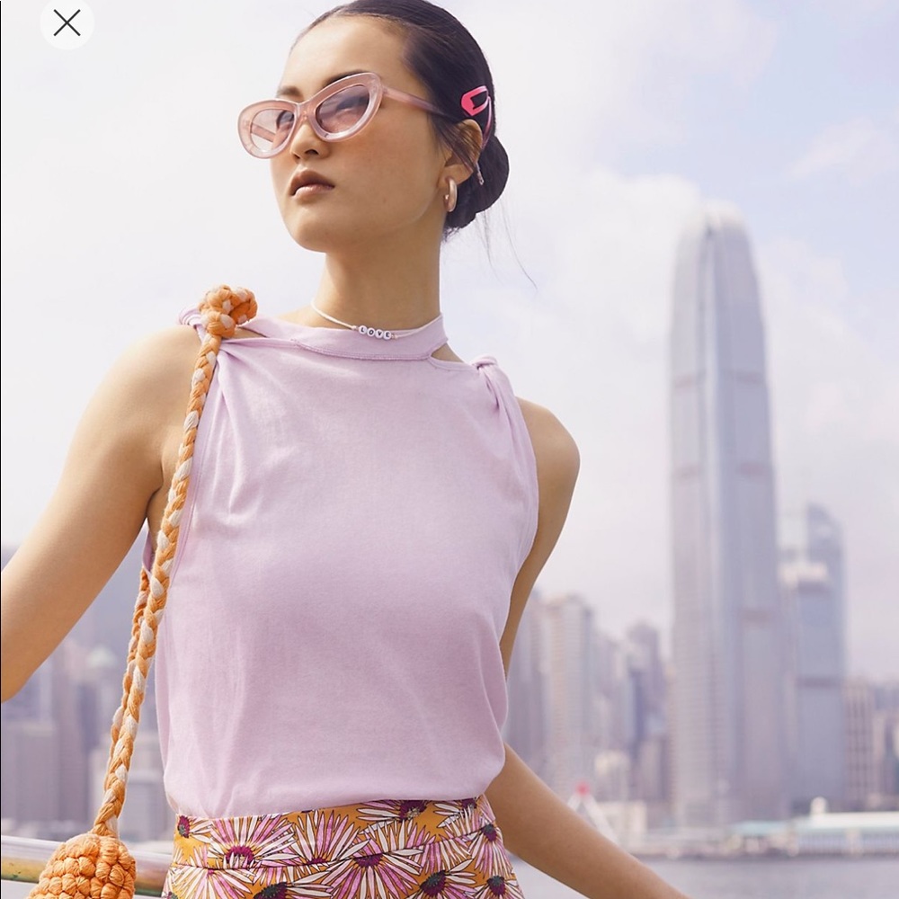 NWT Free People The Twist Cotton Tank Top Lilac S